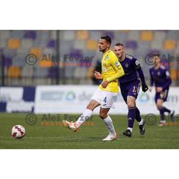 Stefan Milic in action during Prva Liga Telemach 2021-2022 football match between Maribor and Bravo in Maribor , Slovenia on March 6, 2022