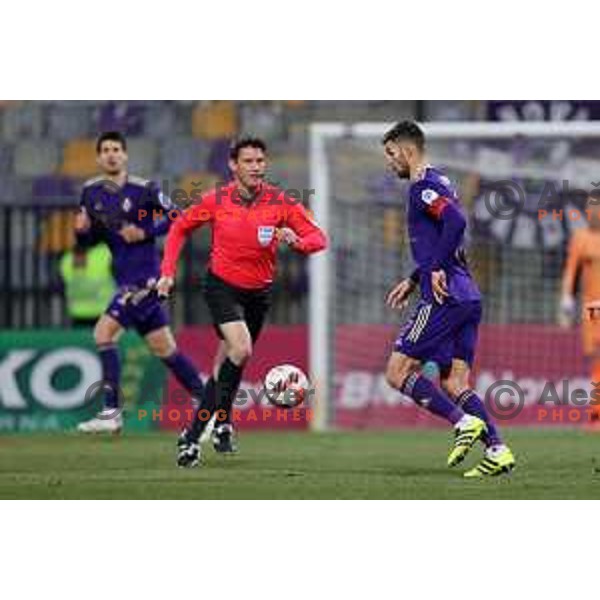 Rok Kronaveter in action during Prva Liga Telemach 2021-2022 football match between Maribor and Bravo in Maribor , Slovenia on March 6, 2022 
