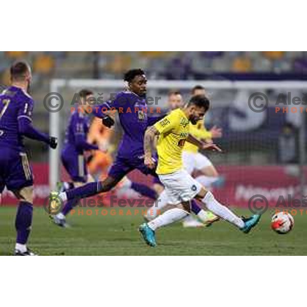 Antoine Makoumbou in action during Prva Liga Telemach 2021-2022 football match between Maribor and Bravo in Maribor , Slovenia on March 6, 2022
