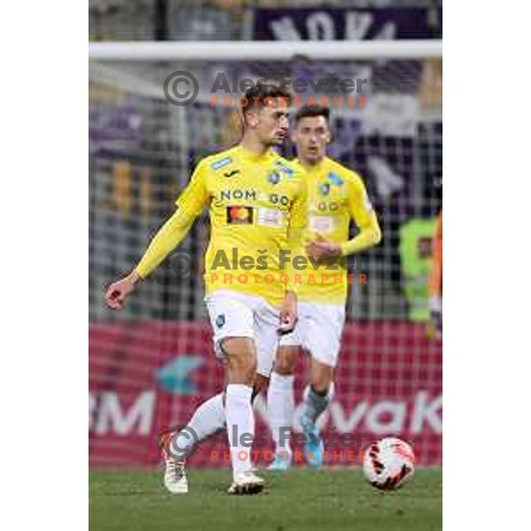 Gasper Trdin in action during Prva Liga Telemach 2021-2022 football match between Maribor and Bravo in Maribor , Slovenia on March 6, 2022