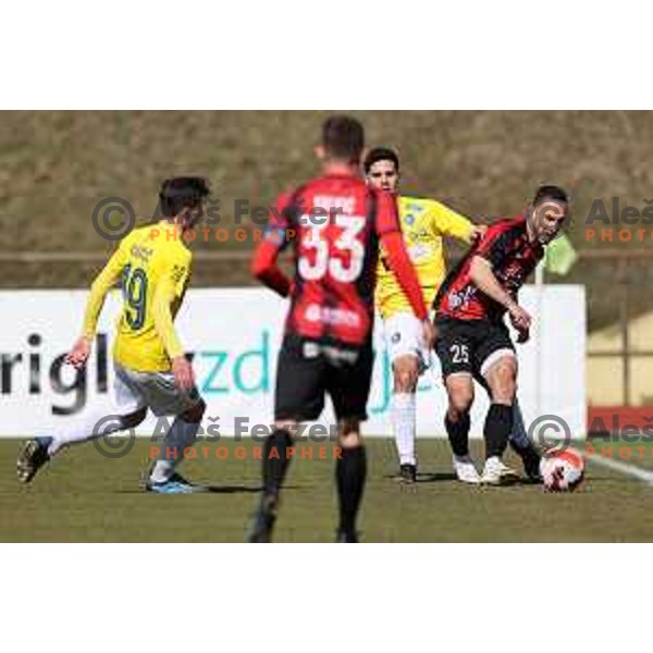 Dino Stancic in action during Prva Liga Telemach 2021-2022 football match between Bravo and Tabor CB 24 Sezana in Ljubljana , Slovenia on March 9, 2022