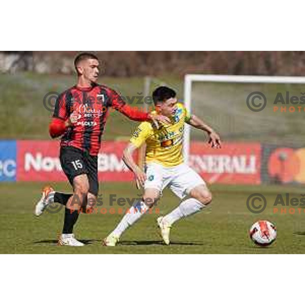 in action during Prva Liga Telemach 2021-2022 football match between Bravo and Tabor CB 24 Sezana in Ljubljana, Slovenia on March 9, 2022