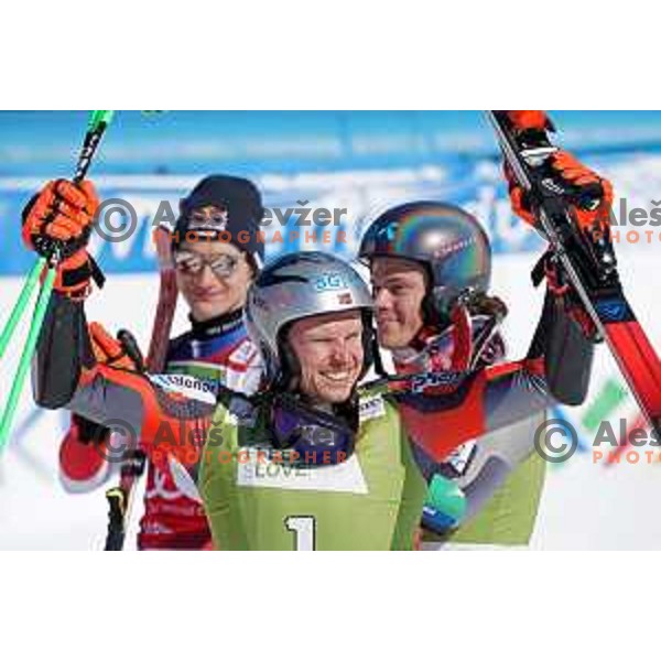 Henrik Kristoffersen (NOR), winner of AUDI FIS Ski World Cup Giant Slalom for 61.Vitranc Cup in Kranjska gora, Slovenia on March 12, 2022