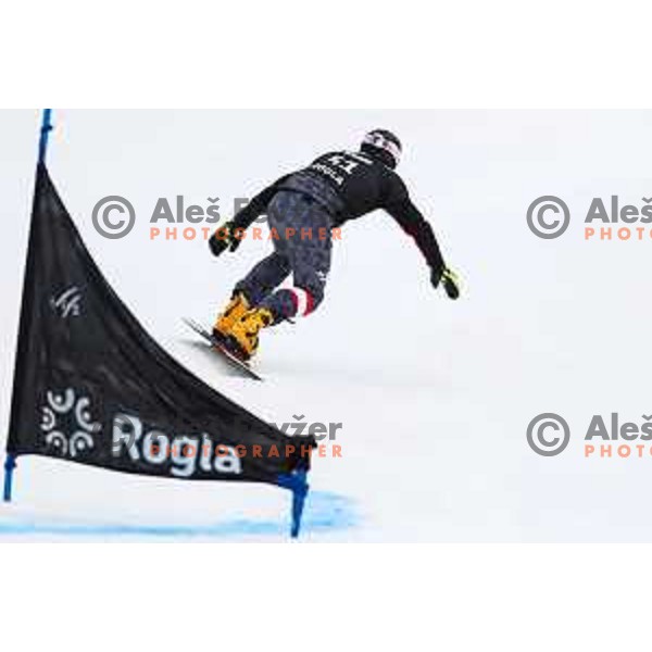 at FIS Snowboard World Cup Parallel Giant Slalom at Rogla Ski resort, Slovenia on March 16, 2022