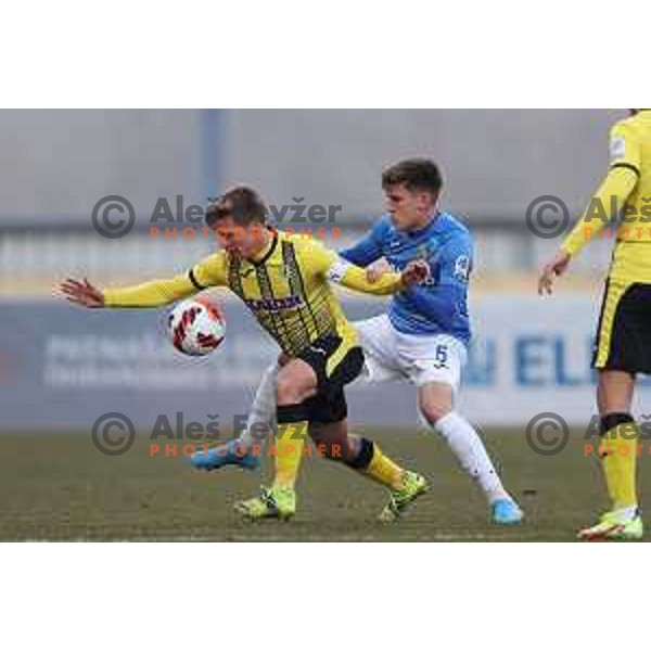 Luka Cerar in action during Prva Liga Telemach 2021-2022 football match between Kalcer Radomlje and Maribor in Domzale, Slovenia on February 21, 2022