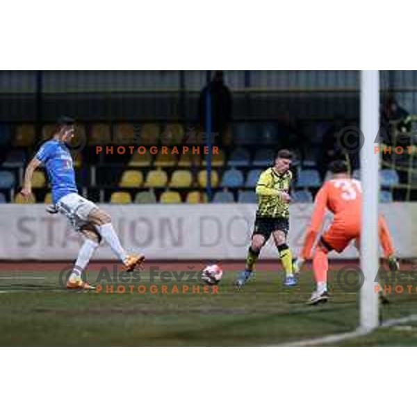 Ivan Saric in action during Prva Liga Telemach 2021-2022 football match between Kalcer Radomlje and Bravo in Domzale, Slovenia on March 18, 2022 