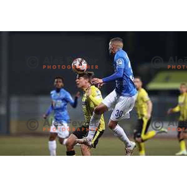 in action during Prva Liga Telemach 2021-2022 football match between Kalcer Radomlje and Bravo in Domzale, Slovenia on March 18, 2022