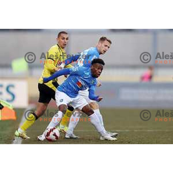 Simon Nsana in action during Prva Liga Telemach 2021-2022 football match between Kalcer Radomlje and Maribor in Domzale, Slovenia on February 21, 2022