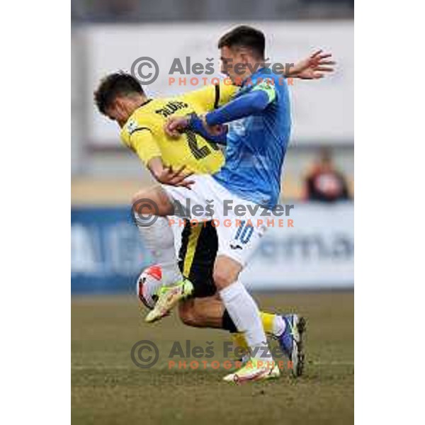 Martin Kramaric in action during Prva Liga Telemach 2021-2022 football match between Kalcer Radomlje and Maribor in Domzale, Slovenia on February 21, 2022