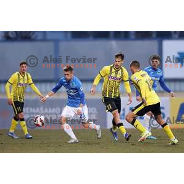 Amar Memic in action during Prva Liga Telemach 2021-2022 football match between Kalcer Radomlje and Bravo in Domzale, Slovenia on March 18, 2022