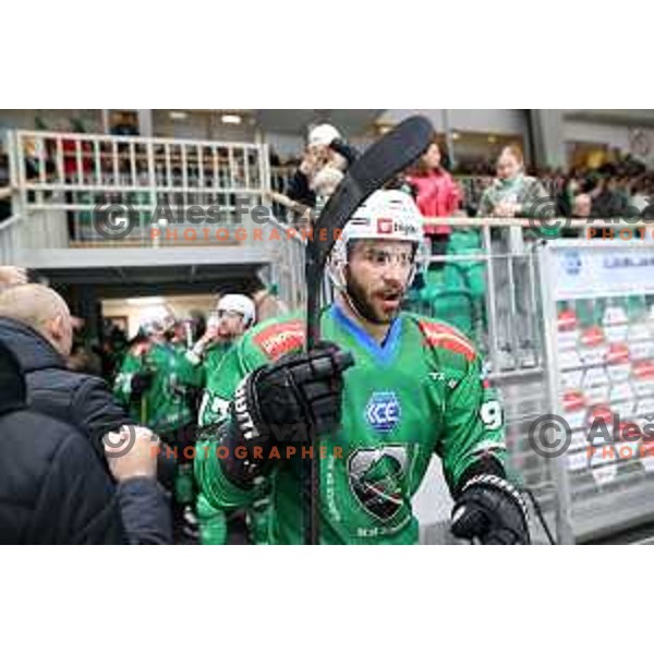 of SZ Olimpija in action during sixt game of quarter-final of IceHL between SZ Olimpija and VSV in Ljubljana, Slovenia on March 20, 2022