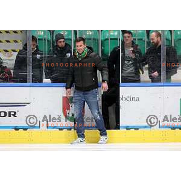 Sani Becirovic during sixt game of quarter-final of IceHL between SZ Olimpija and VSV in Ljubljana, Slovenia on March 20, 2022