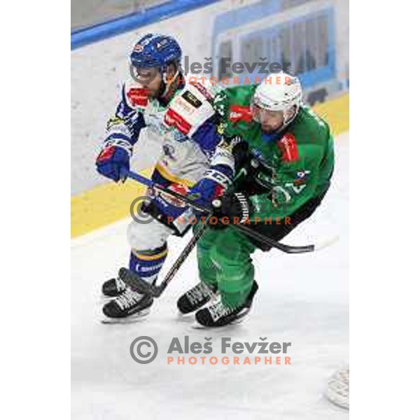 Ziga Pance during sixt game of quarter-final of IceHL between SZ Olimpija and VSV in Ljubljana, Slovenia on March 20, 2022