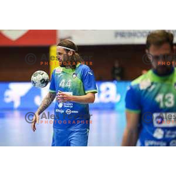 Dean Bombac in action during World championship 2023 qualifications match between Slovenia and Italy in Celje, Slovenia on March 20, 2022