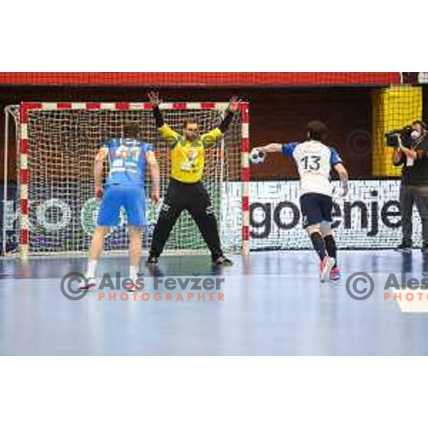 Klemen Ferlin in action during World championship 2023 qualifications match between Slovenia and Italy in Celje, Slovenia on March 20, 2022