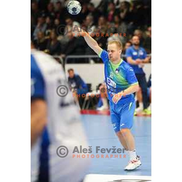 Stas Skube in action during World championship 2023 qualifications match between Slovenia and Italy in Celje, Slovenia on March 20, 2022