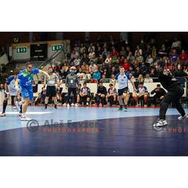 Gasper Marguc in action during World championship 2023 qualifications match between Slovenia and Italy in Celje, Slovenia on March 20, 2022