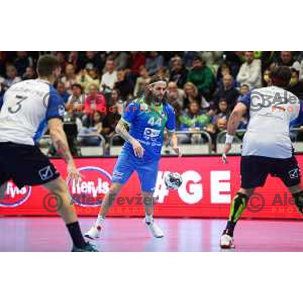Dean Bombac in action during World championship 2023 qualifications match between Slovenia and Italy in Celje, Slovenia on March 20, 2022