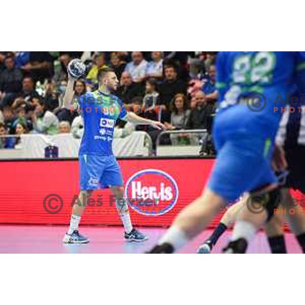 Aleks Vlah in action during World championship 2023 qualifications match between Slovenia and Italy in Celje, Slovenia on March 20, 2022