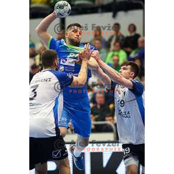 Aleks Vlah in action during World championship 2023 qualifications match between Slovenia and Italy in Celje, Slovenia on March 20, 2022