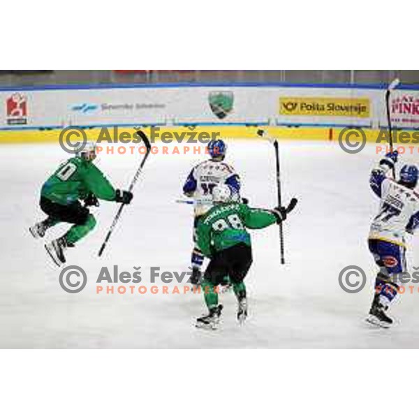 Rok Kapel during sixt game of quarter-final of IceHL between SZ Olimpija and VSV in Ljubljana, Slovenia on March 20, 2022