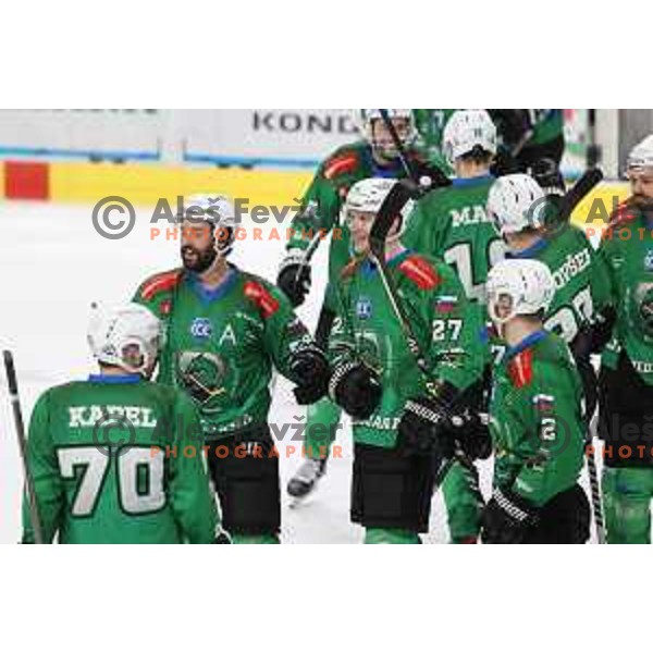 of SZ Olimpija in action during sixt game of quarter-final of IceHL between SZ Olimpija and VSV in Ljubljana, Slovenia on March 20, 2022