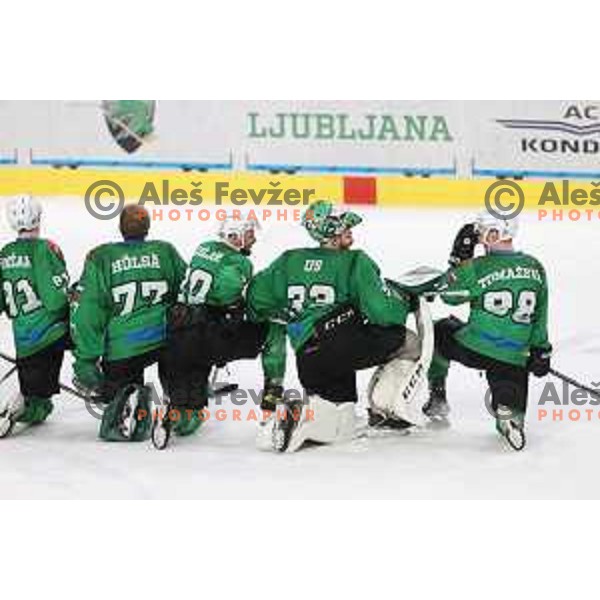 Zan Us during sixt game of quarter-final of IceHL between SZ Olimpija and VSV in Ljubljana, Slovenia on March 20, 2022