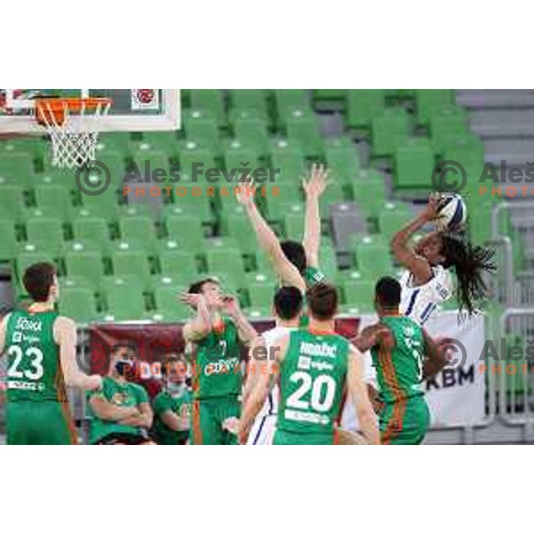 O\'showen Williams in action during Nova KBM league basketball match between Cedevita Olimpija and Terme Olimia Podcetrtek in Stozice, Arena, Ljubljana, Slovenia on March 21, 2022