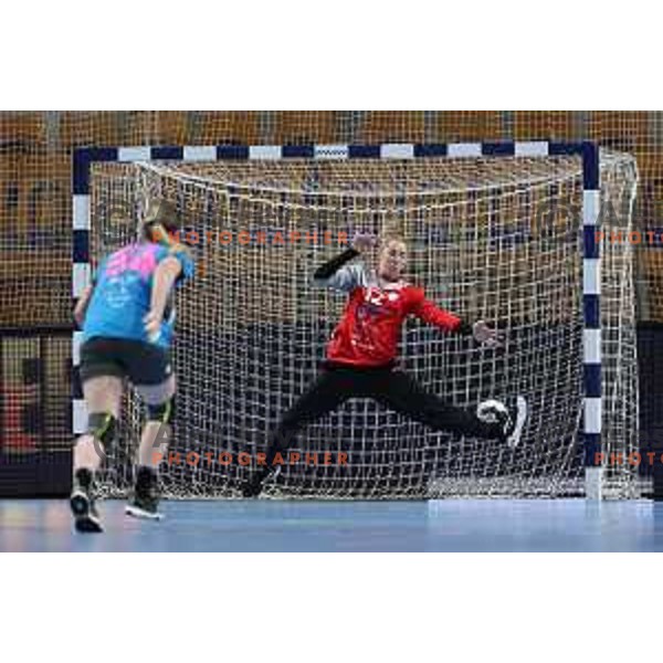 Barbara Arenhart in action during EHF Champions League Women 2021-2022 handball match between Krim Mercator (SLO) and FTC Rail-Cargo Hungaria in Ljubljana, Slovenia on March 26, 2022