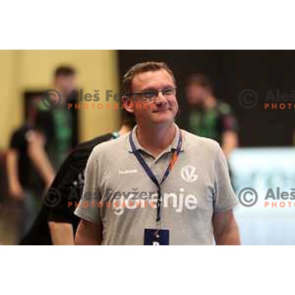 Zoran Jovicic in action during eight-final of EHF Cup handball match between Gorenje Velenje (SLO) and USAM Nimes Gard (FRA) in Red Hall, Velenje, Slovenia on March 29, 2022 