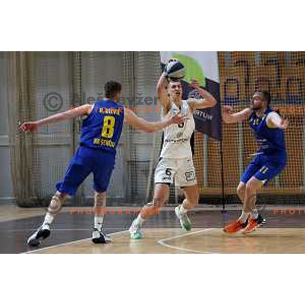 in action during Nova KBM league basketball match between Nutrispoint Ilirija and Sencur GGD in Tivoli Hall, Ljubljana, Slovenia on March 29, 2022