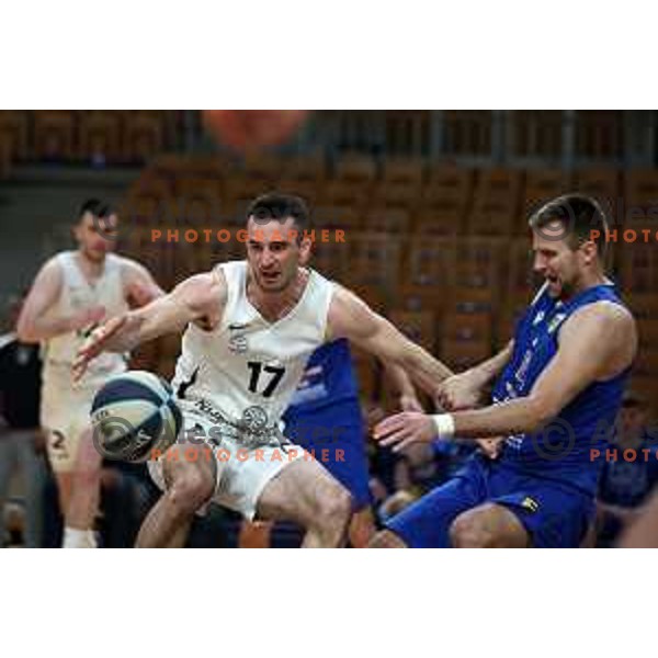 in action during Nova KBM league basketball match between Nutrispoint Ilirija and Sencur GGD in Tivoli Hall, Ljubljana, Slovenia on March 29, 2022