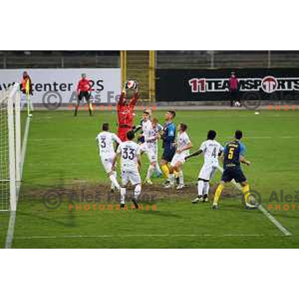in action during Prva Liga Telemach 2021-2022 football match between Celje and Tabor CB 24 Sezana in Celje, Slovenia on April 2, 2022