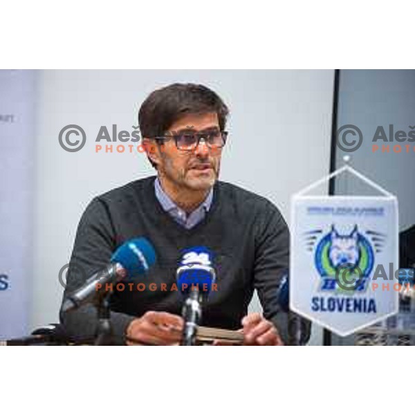 Matjaz Rakovec at Slovenia ice-hockey team press conference at Bled, Slovenia on April 11, 2022