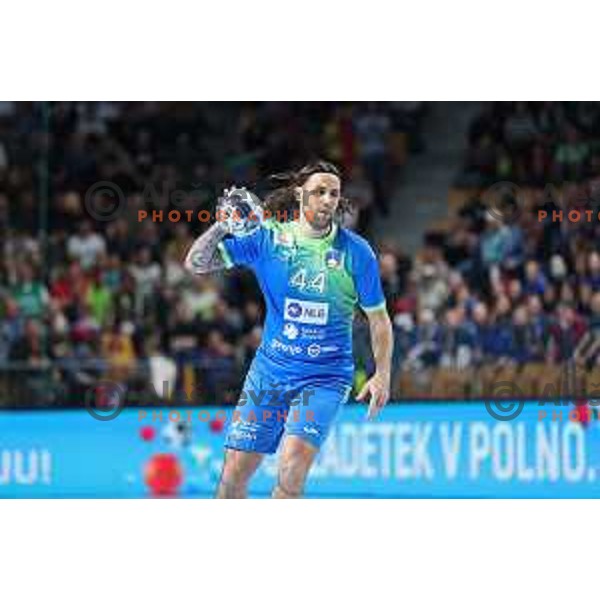 Dean Bombac of Slovenia in action during World Championship Men 2023 Qualifiers between Slovenia and Serbia in Celje, Slovenia on April 13, 2022