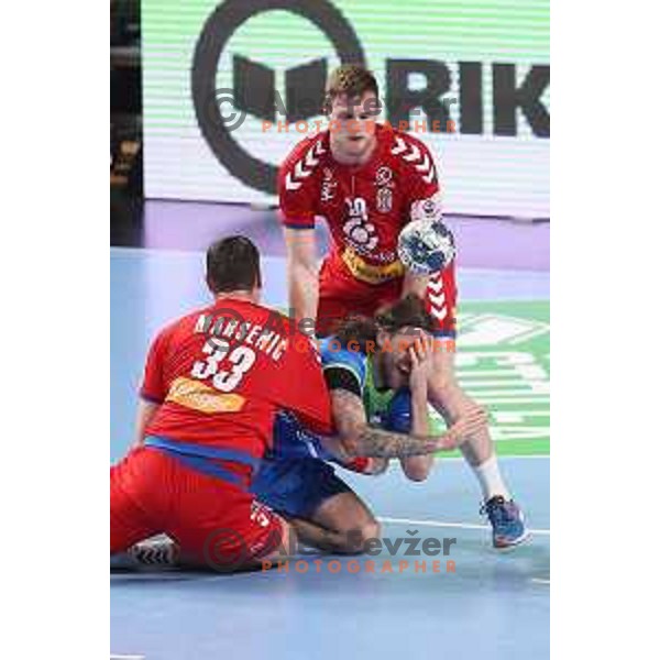 Dean Bombac of Slovenia in action during World Championship Men 2023 Qualifiers between Slovenia and Serbia in Celje, Slovenia on April 13, 2022 