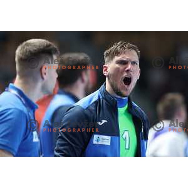 Joze Baznik of Slovenia in action during World Championship Men 2023 Qualifiers between Slovenia and Serbia in Celje, Slovenia on April 13, 2022
