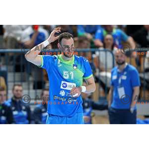 Borut Mackovsek of Slovenia in action during World Championship Men 2023 Qualifiers between Slovenia and Serbia in Celje, Slovenia on April 13, 2022 