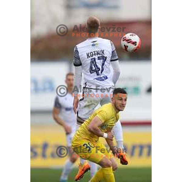 Enes Alic in action during Prva Liga Telemach 2021-2022 football match between Domzale and Koper in Domzale, Slovenia on April 16, 2022