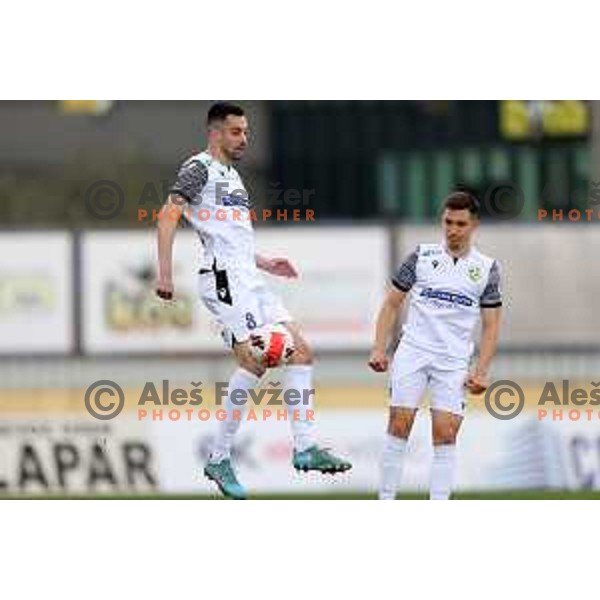 Ivan Borna Jelic Balta in action during Prva Liga Telemach 2021-2022 football match between Domzale and Koper in Domzale, Slovenia on April 16, 2022