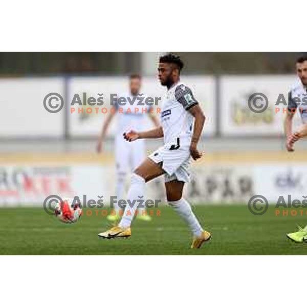 Kaheem Parris in action during Prva Liga Telemach 2021-2022 football match between Domzale and Koper in Domzale, Slovenia on April 16, 2022