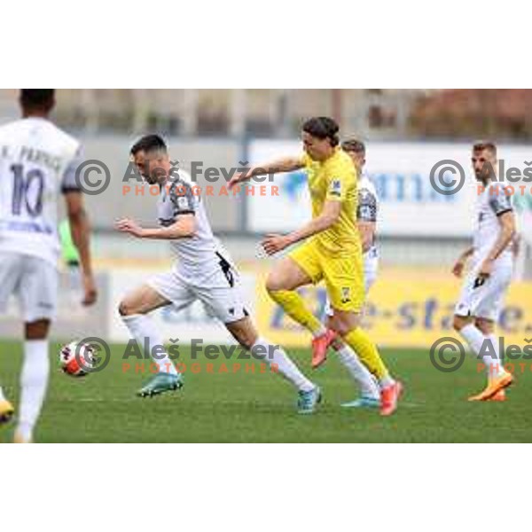 Ivan Borna Jelic Balta in action during Prva Liga Telemach 2021-2022 football match between Domzale and Koper in Domzale, Slovenia on April 16, 2022