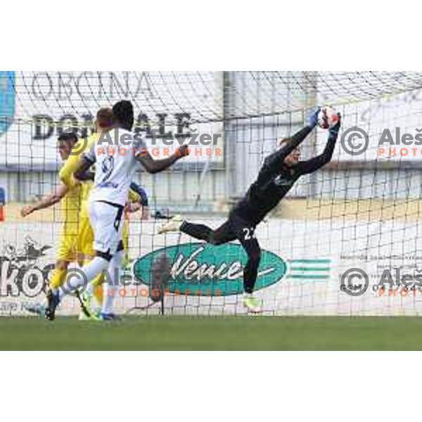 Klemen Mihelak in action during Prva Liga Telemach 2021-2022 football match between Domzale and Koper in Domzale, Slovenia on April 16, 2022
