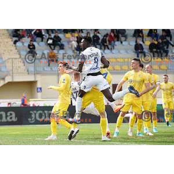 Lamin Colley in action during Prva Liga Telemach 2021-2022 football match between Domzale and Koper in Domzale, Slovenia on April 16, 2022