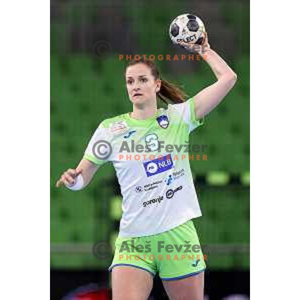 Ana Gros in action during Euro Cup Women 2022 Group phase match between Slovenia and Montenegro Stozice Hall, Ljubljana, Slovenia on April 21, 2022