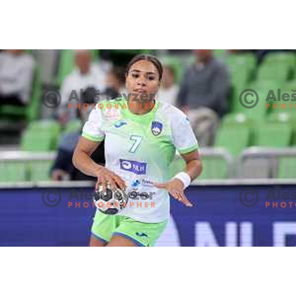 In action during Euro Cup Women 2022 Group phase match between Slovenia and Montenegro Stozice Hall, Ljubljana, Slovenia on April 21, 2022