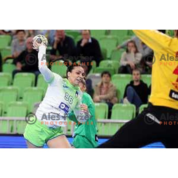 Petra Kramar in action during Euro Cup Women 2022 Group phase match between Slovenia and Montenegro Stozice Hall, Ljubljana, Slovenia on April 21, 2022 
