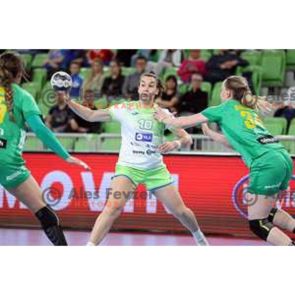 Tjasa Stanko in action during Euro Cup Women 2022 Group phase match between Slovenia and Montenegro Stozice Hall, Ljubljana, Slovenia on April 21, 2022