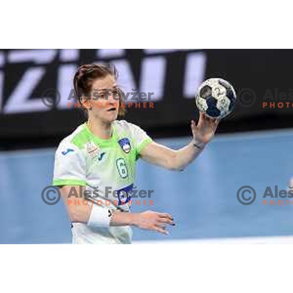 In action during Euro Cup Women 2022 Group phase match between Slovenia and Montenegro Stozice Hall, Ljubljana, Slovenia on April 21, 2022