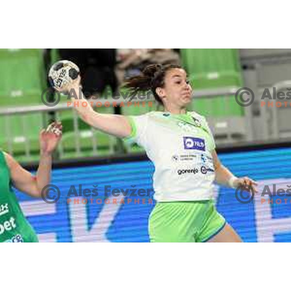 Tjasa Stanko in action during Euro Cup Women 2022 Group phase match between Slovenia and Montenegro Stozice Hall, Ljubljana, Slovenia on April 21, 2022
